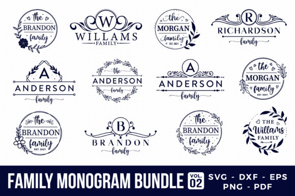 Download Family Monogram SVG Bundle Vol.2 - Premium Resources