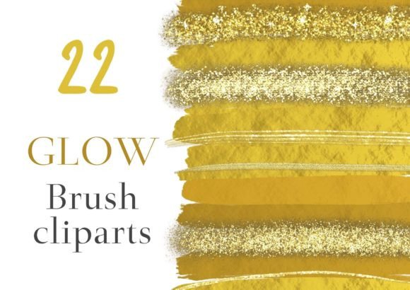Download Gold Metallic Brush Strokes Cliparts - Metallic brush Collection