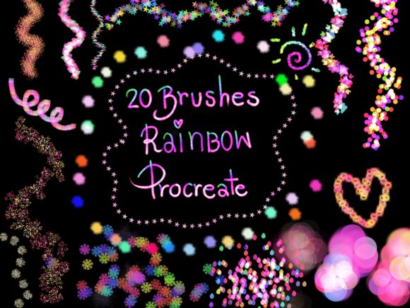 Download Glitter Rainbow Brushes Set  (V.1) - Rainbow brushes Collection