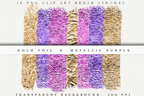 Download Gold &amp; Purple Metallic Brush Strokes - Metallic brush Collection