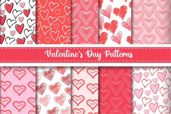 Download Valentines Seamless Patterns Design - Seamless patterns Collection