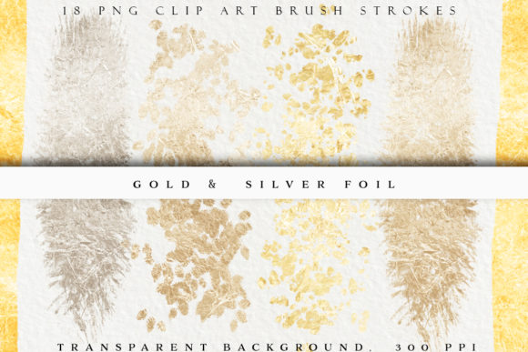 Download Gold &amp; Silver Metallic Brush Strokes - Metallic brush Collection