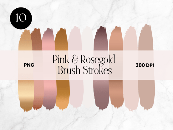 Download Rose Gold Metallic Brush Strokes PNG - Metallic brush Collection