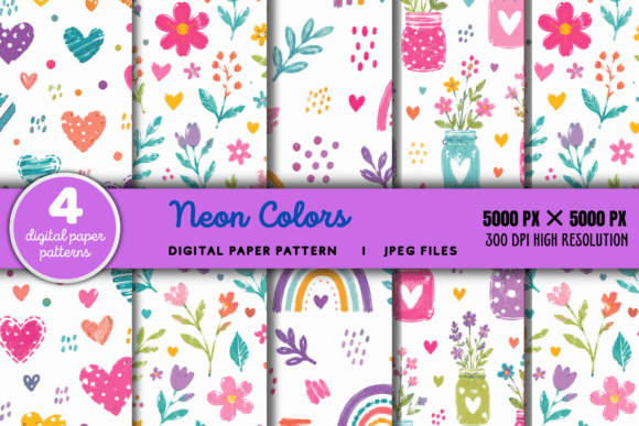 Download Bright Neon Pattern Background - Premium Resources