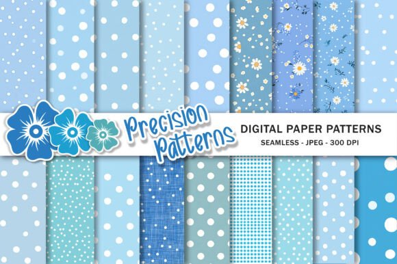Download Blue Polka Dot Digital Seamless Patterns - Seamless patterns Collection