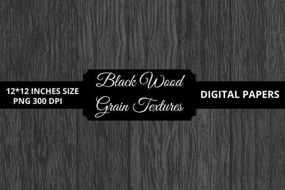 Download Black Wood Grain Textures Digital Papers - Grain Collection