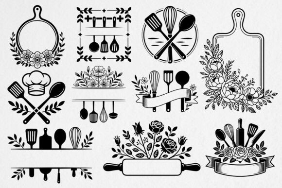 Download Kitchen Monogram SVG Bundle Cooking SVG - Premium Resources
